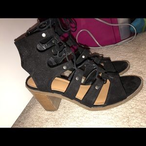 Target DV Brand black lace up heels